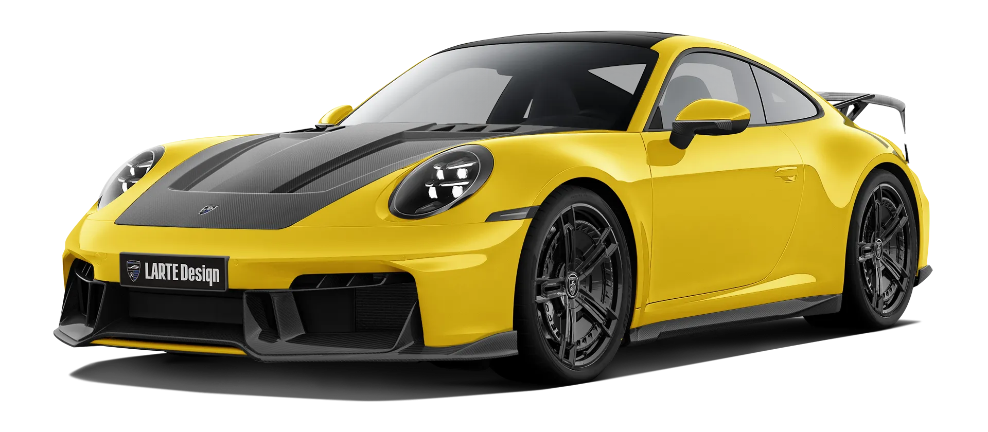 Porsche 911 Carrera 992.2 Facelift в цвете Cartagena Yellow с карбоновым обвесом