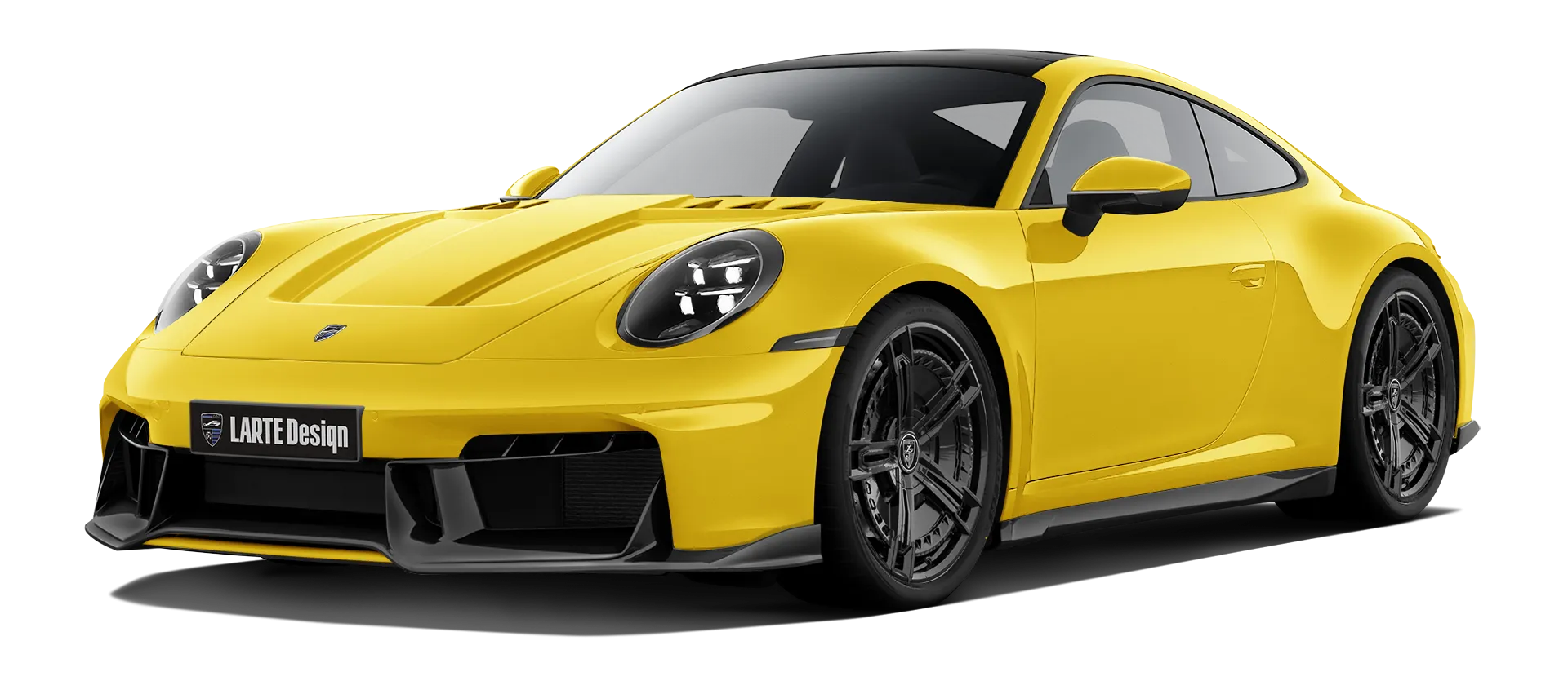 Porsche 911 Carrera 992.2 Facelift в цвете Cartagena Yellow с кастомным обвесом