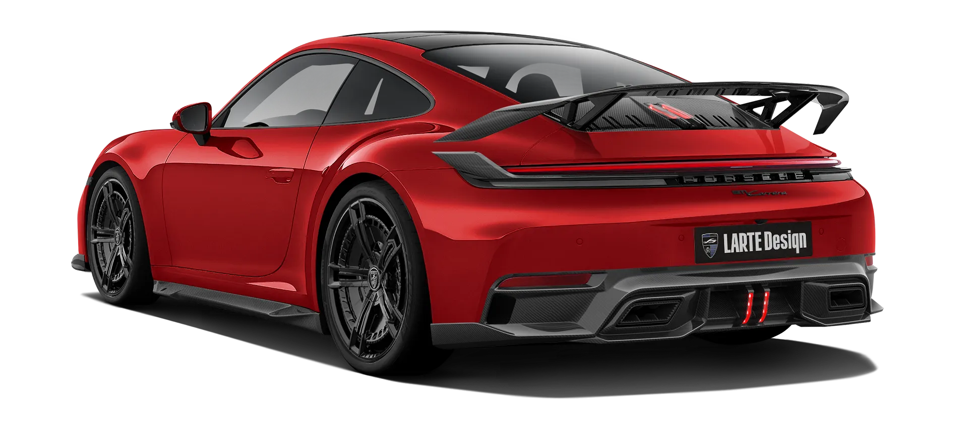 Porsche 911 Carrera 992.2 Facelift в цвете Guards Red с карбоновым тюнингом