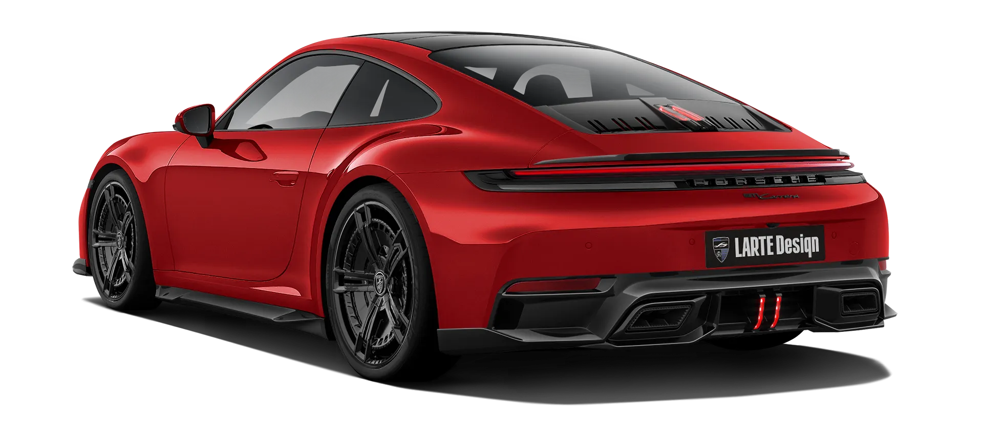 Porsche 911 Carrera 992.2 Facelift в цвете Guards Red с кастомным тюнингом