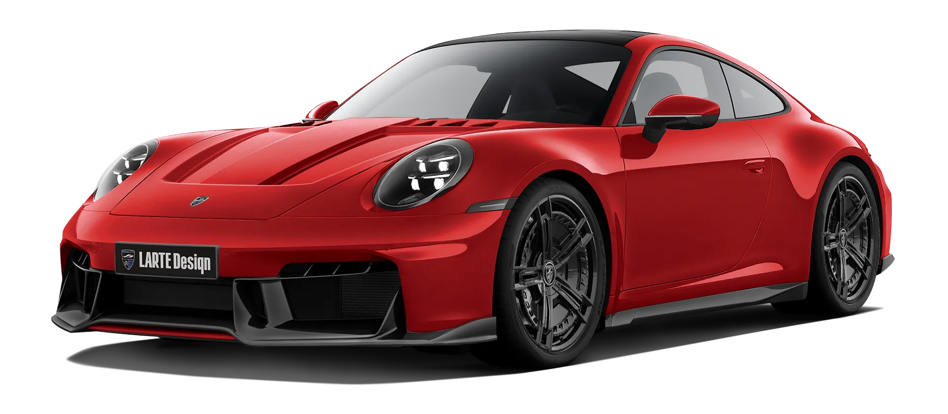 Porsche 911 Carrera 992.2 Facelift в цвете Guards Red с кастомным обвесом