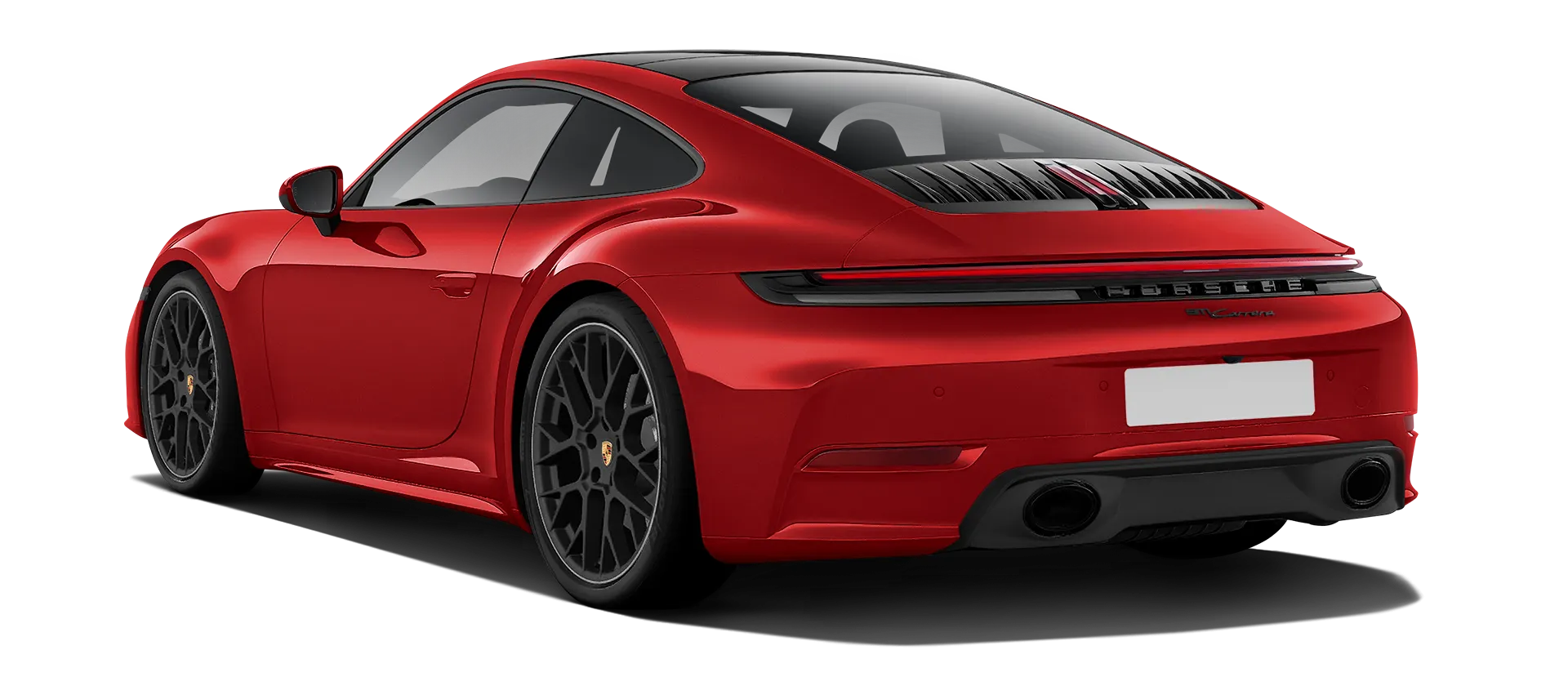 Porsche 911 Carrera 992.2 Facelift стоковый, цвет Guards Red