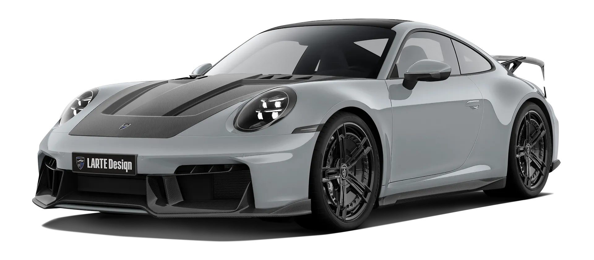Porsche 911 Carrera 992.2 Facelift в цвете Ice Grey с карбоновым обвесом