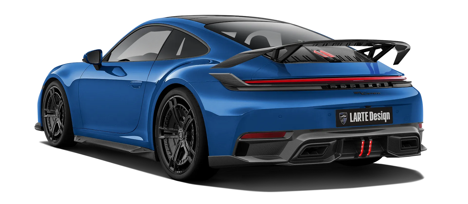 Porsche 911 Carrera 992.2 Facelift в цвете Lugano Blue с карбоновым тюнингом