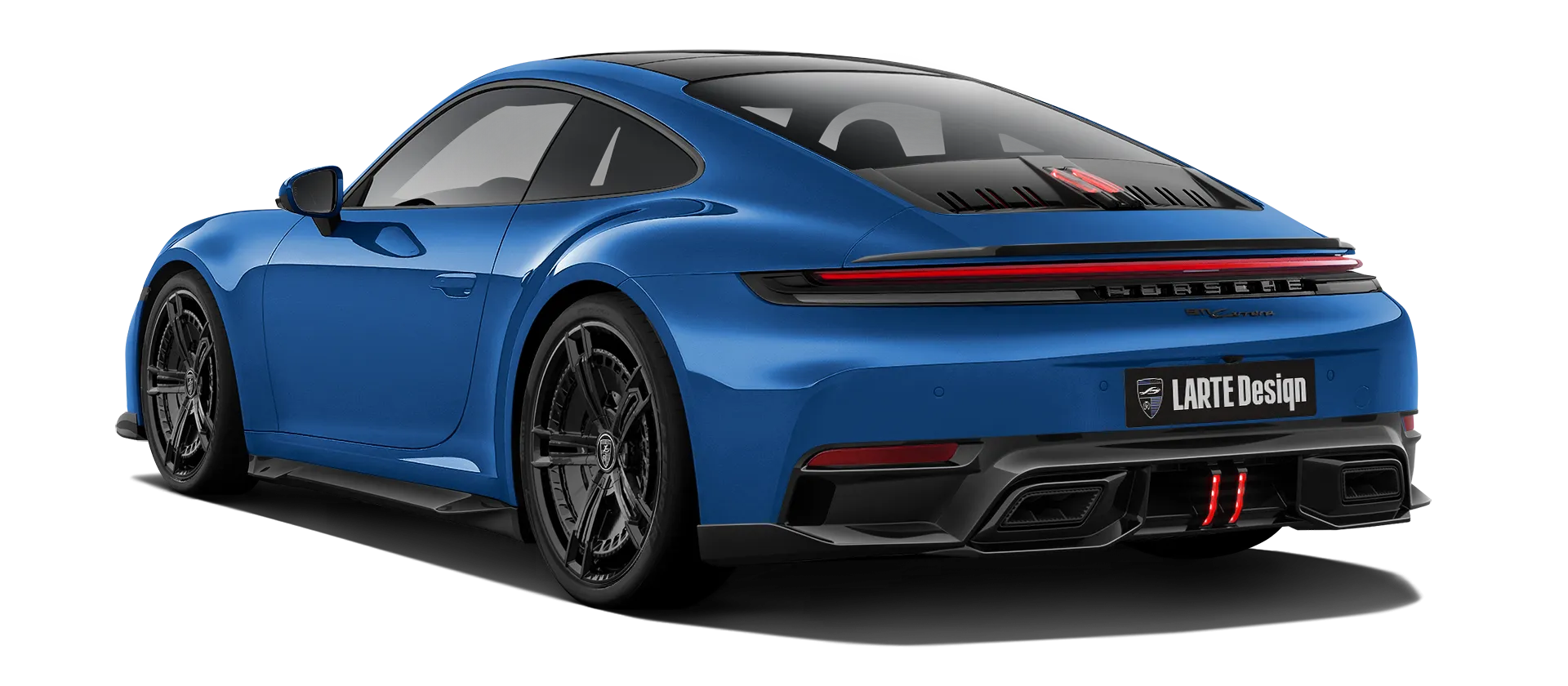 Porsche 911 Carrera 992.2 Facelift в цвете Lugano Blue с кастомным тюнингом