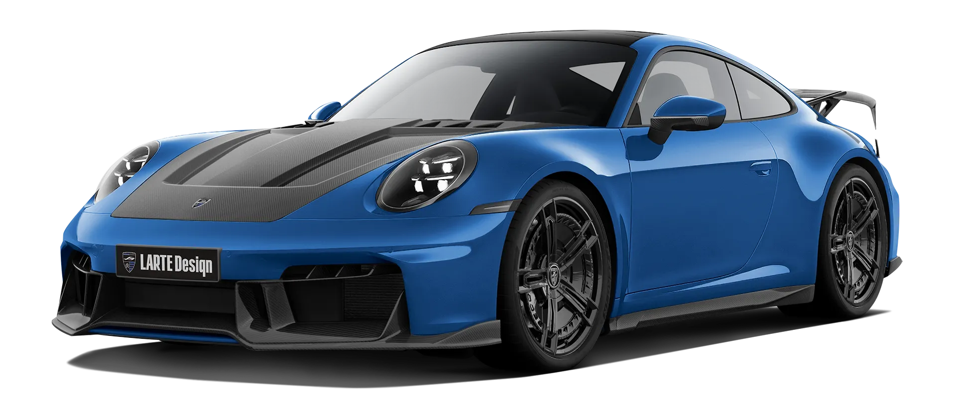 Porsche 911 Carrera 992.2 Facelift в цвете Lugano Blue с карбоновым обвесом