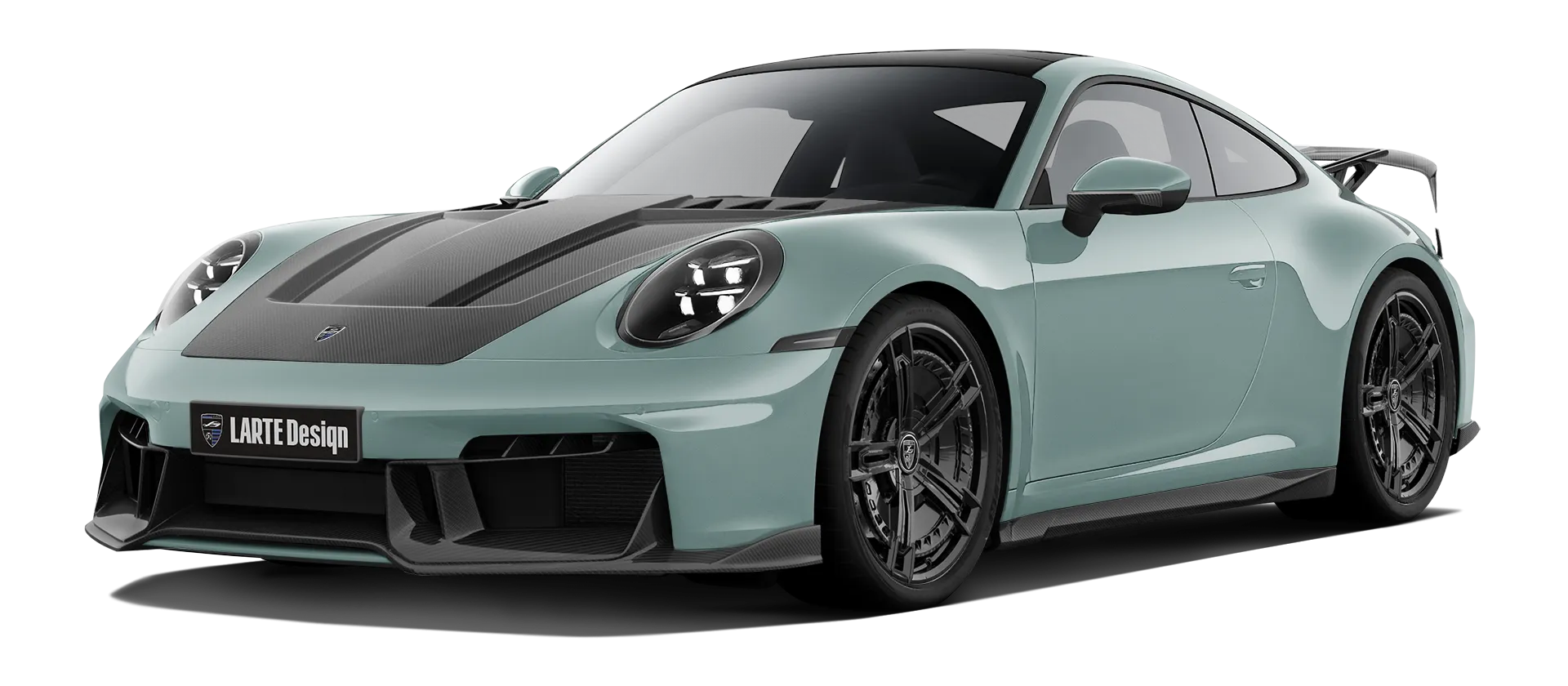 Porsche 911 Carrera 992.2 Facelift в цвете Shade Green с карбоновым обвесом