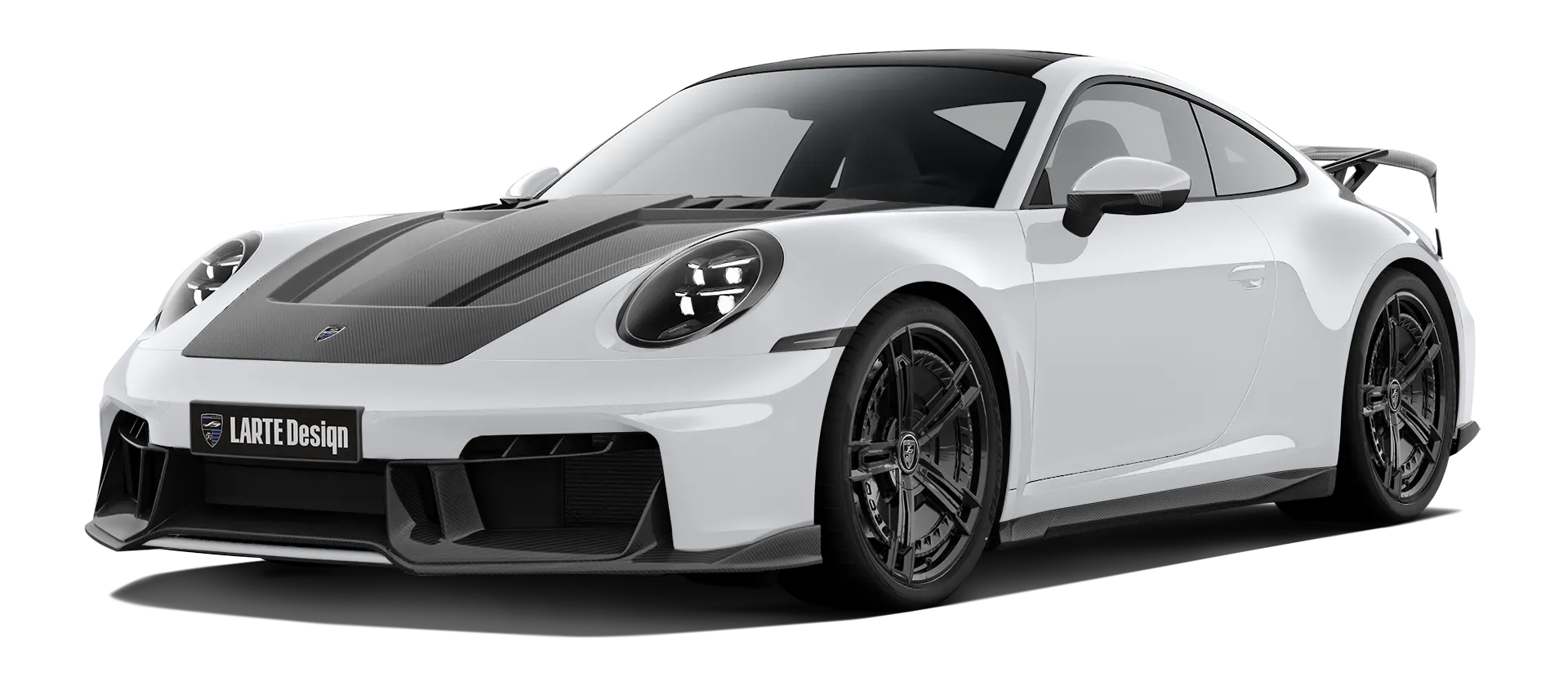 Porsche 911 Carrera 992.2 Facelift в цвете White с карбоновым обвесом
