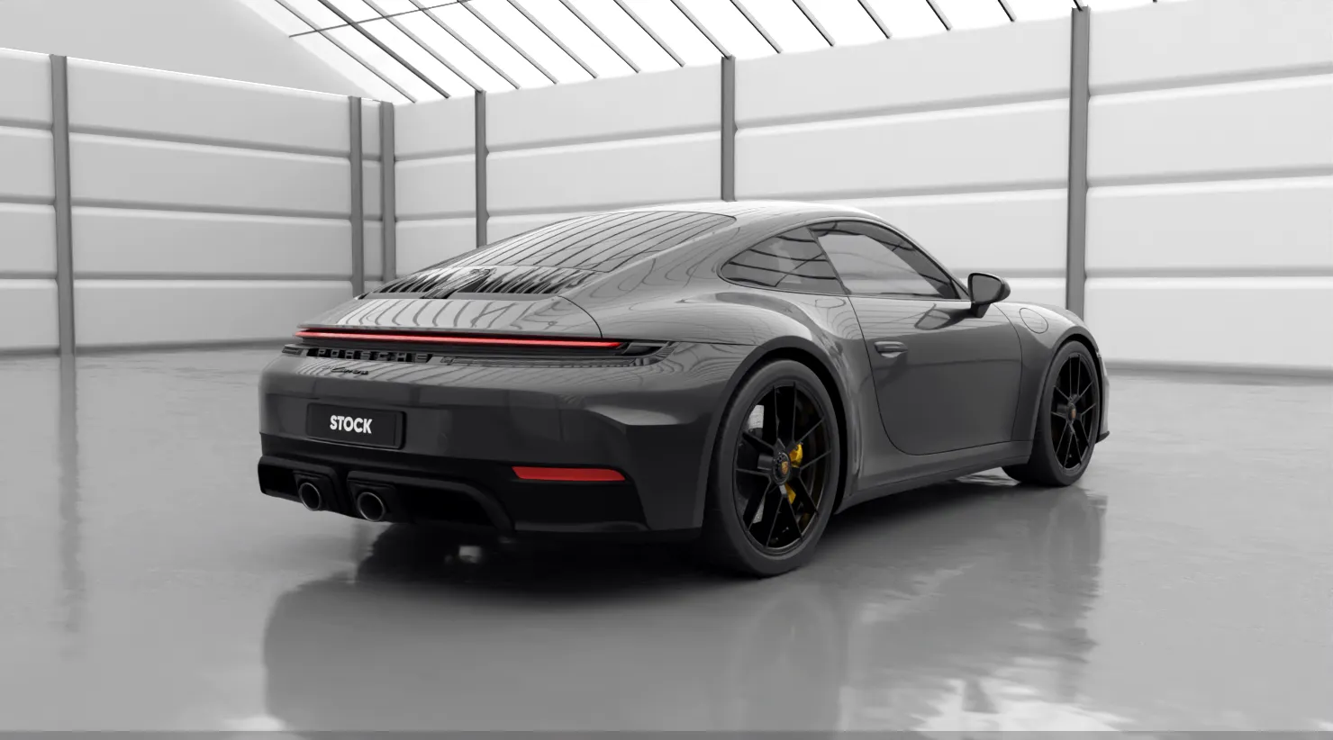 Задний профиль Porsche 911 Carrera 992.2 Facelift с кастомным тюнингом