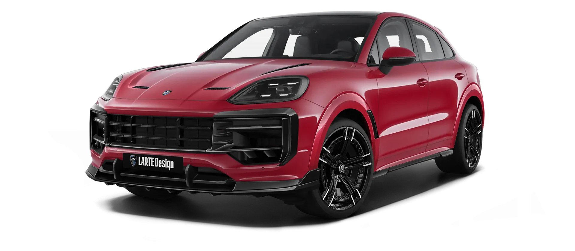 PORSCHE CAYENNE S COUPE 2024 - 2026 в цвете Carmine Red с кастомным обвесом