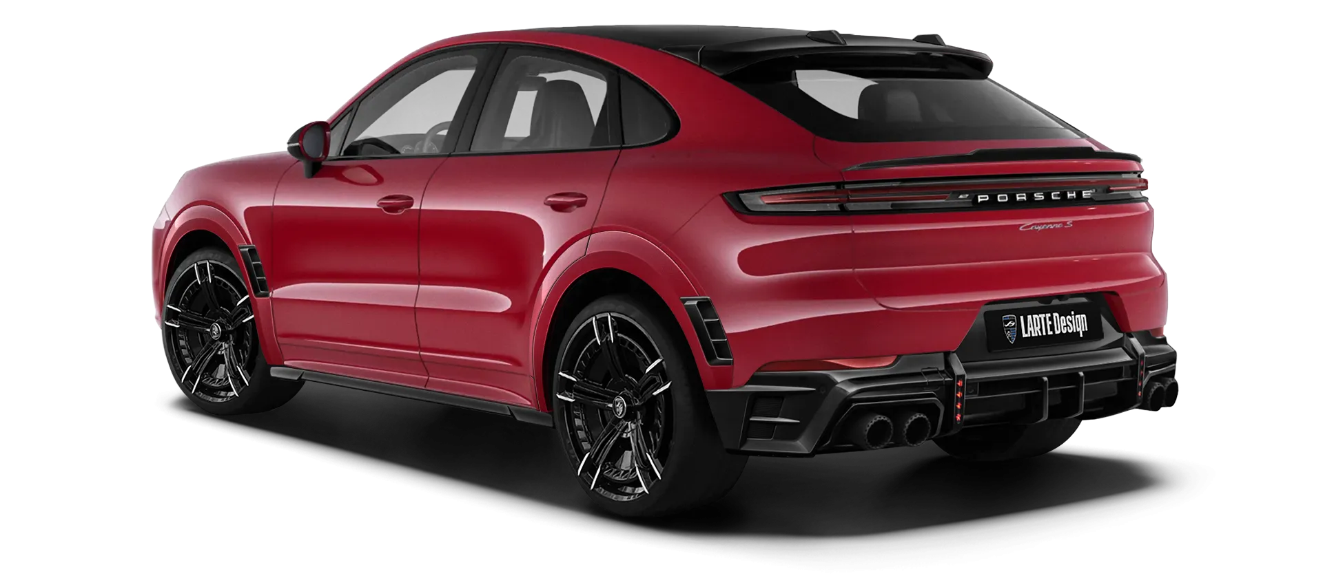 PORSCHE CAYENNE S COUPE 2024 - 2026 в цвете Carmine Red с кастомным тюнингом
