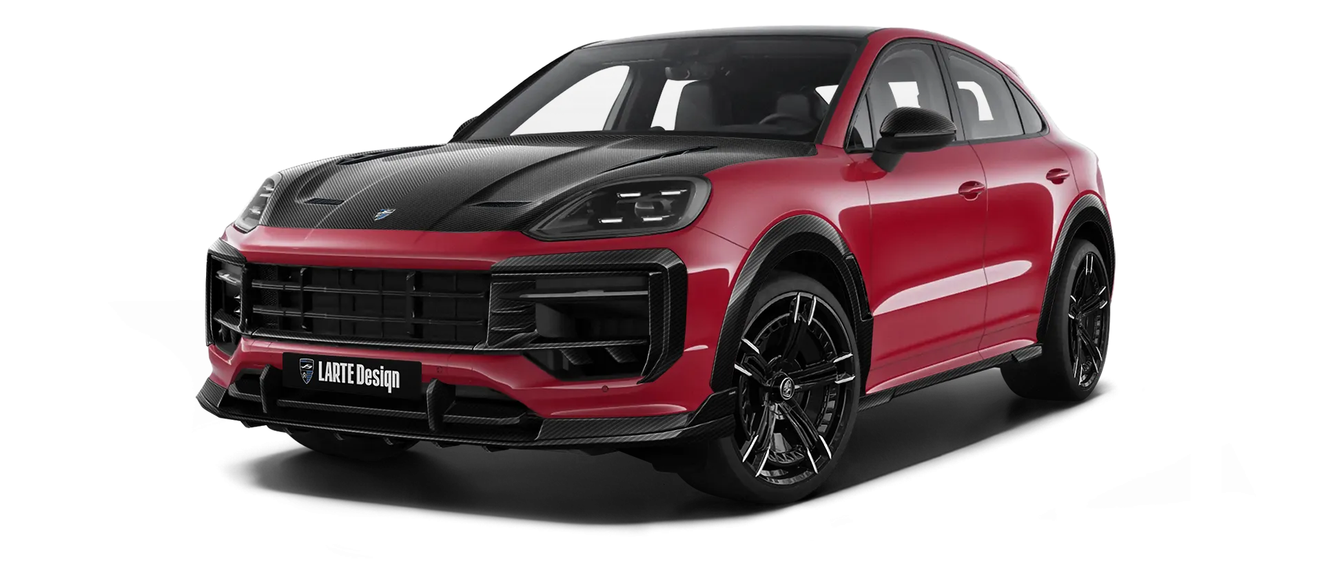PORSCHE CAYENNE S COUPE 2024 - 2026 в цвете Carmine Red с карбоновым обвесом