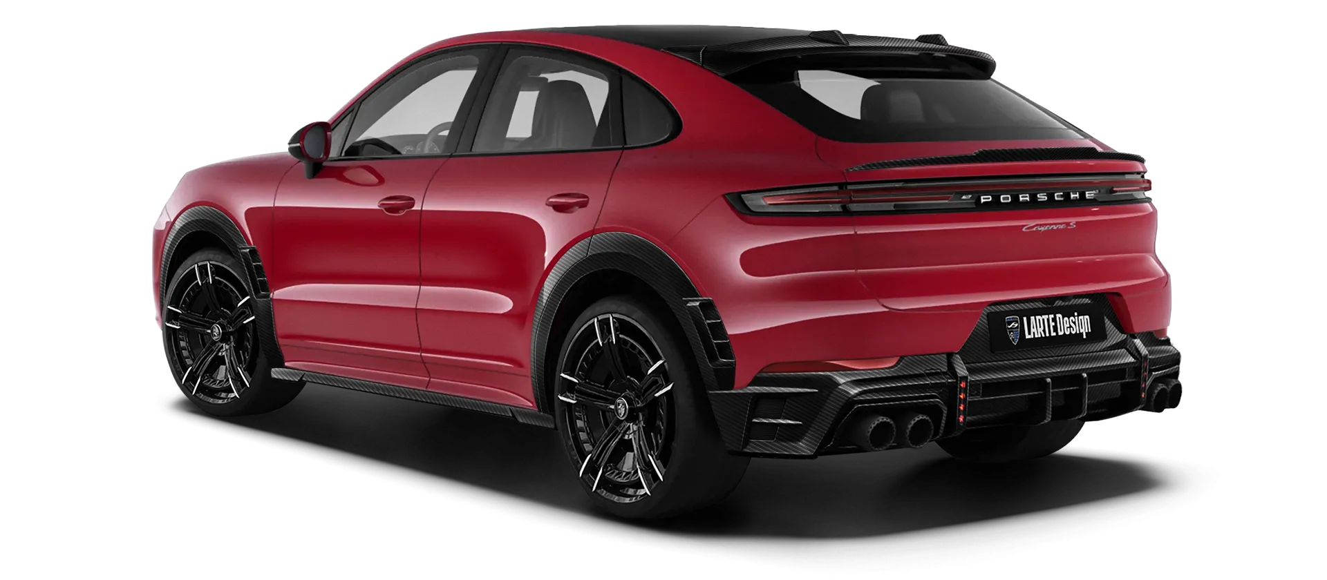 PORSCHE CAYENNE S COUPE 2024 - 2026 в цвете Carmine Red с карбоновым тюнингом