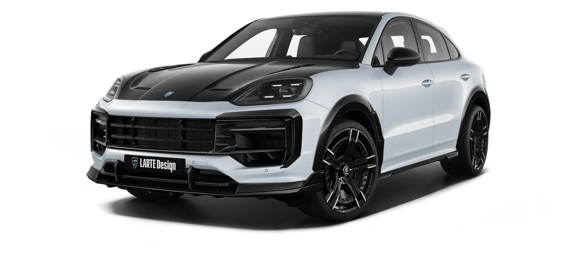 PORSCHE CAYENNE S COUPE 2024 - 2026 в цвете Carrara White с карбоновым обвесом