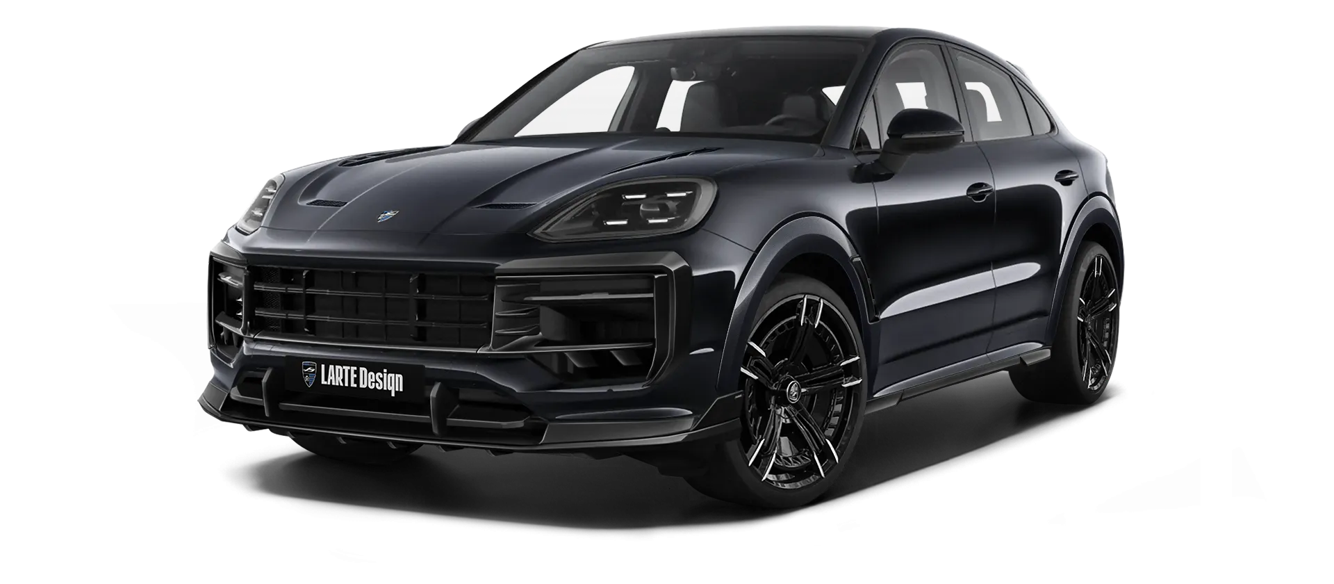 PORSCHE CAYENNE S COUPE 2024 - 2026 в цвете Chromite Black с кастомным обвесом